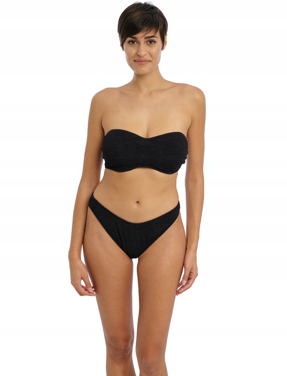 Plavková podprsenka Freya Ibiza Waves bandeau bardotka 30E 65F černá
