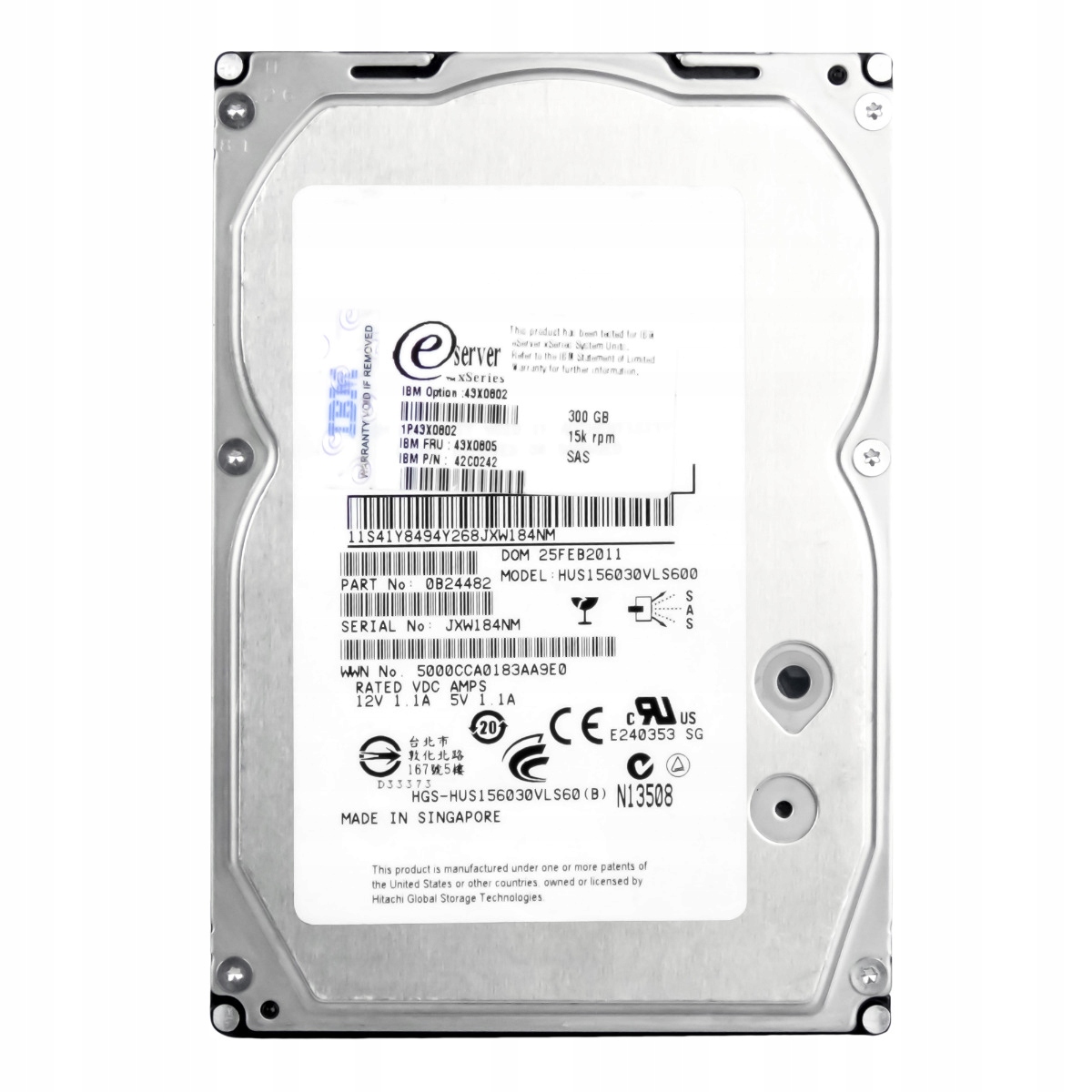

Ibm 43X0805 300GB 15K 64MB SAS-2 3.5'' 42C0242