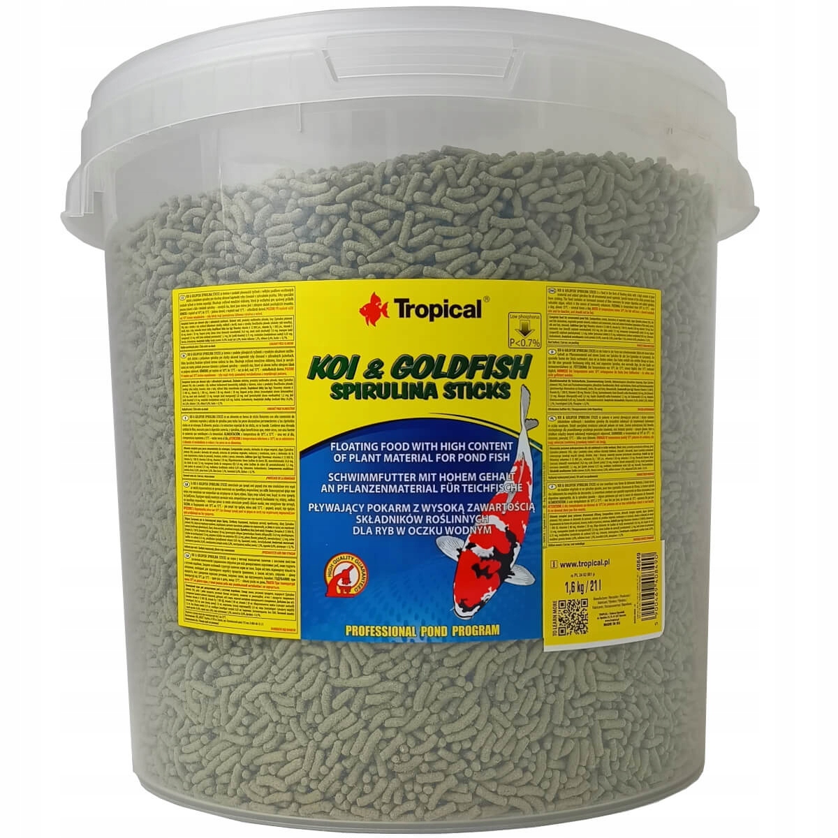 

Tropical Koi&Goldfish Spirulina Sticks 21L