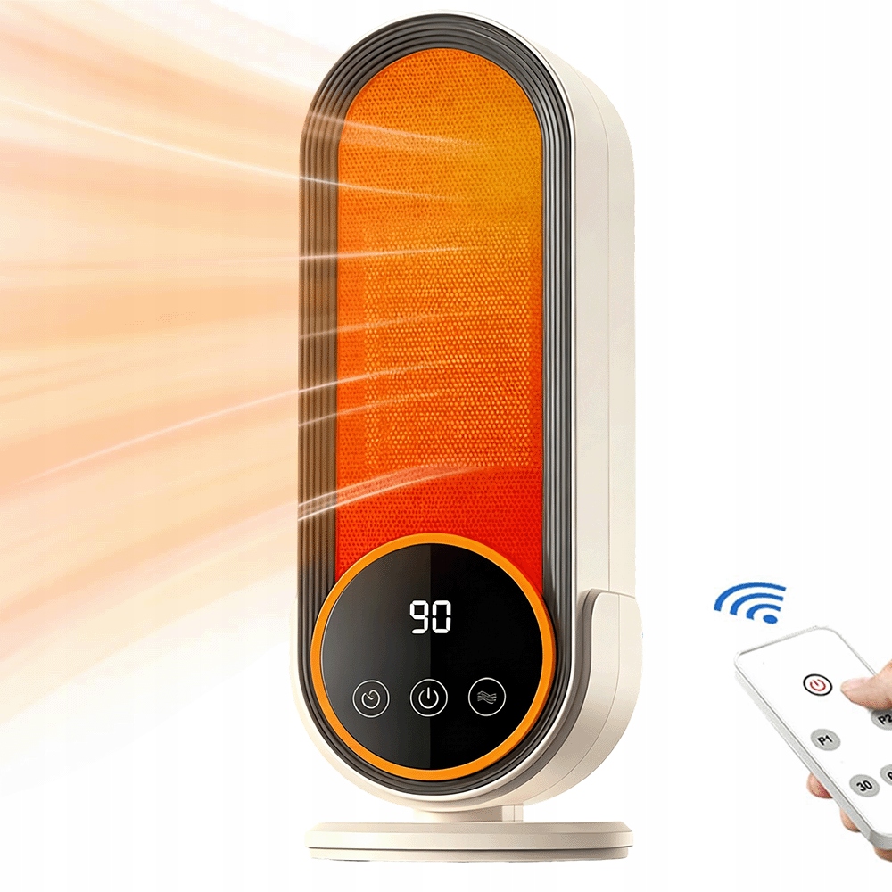 Farelka Termoventilátor S Dálkovým Ovládáním A Časovačem Keramický Ptc 1200W Radiátor