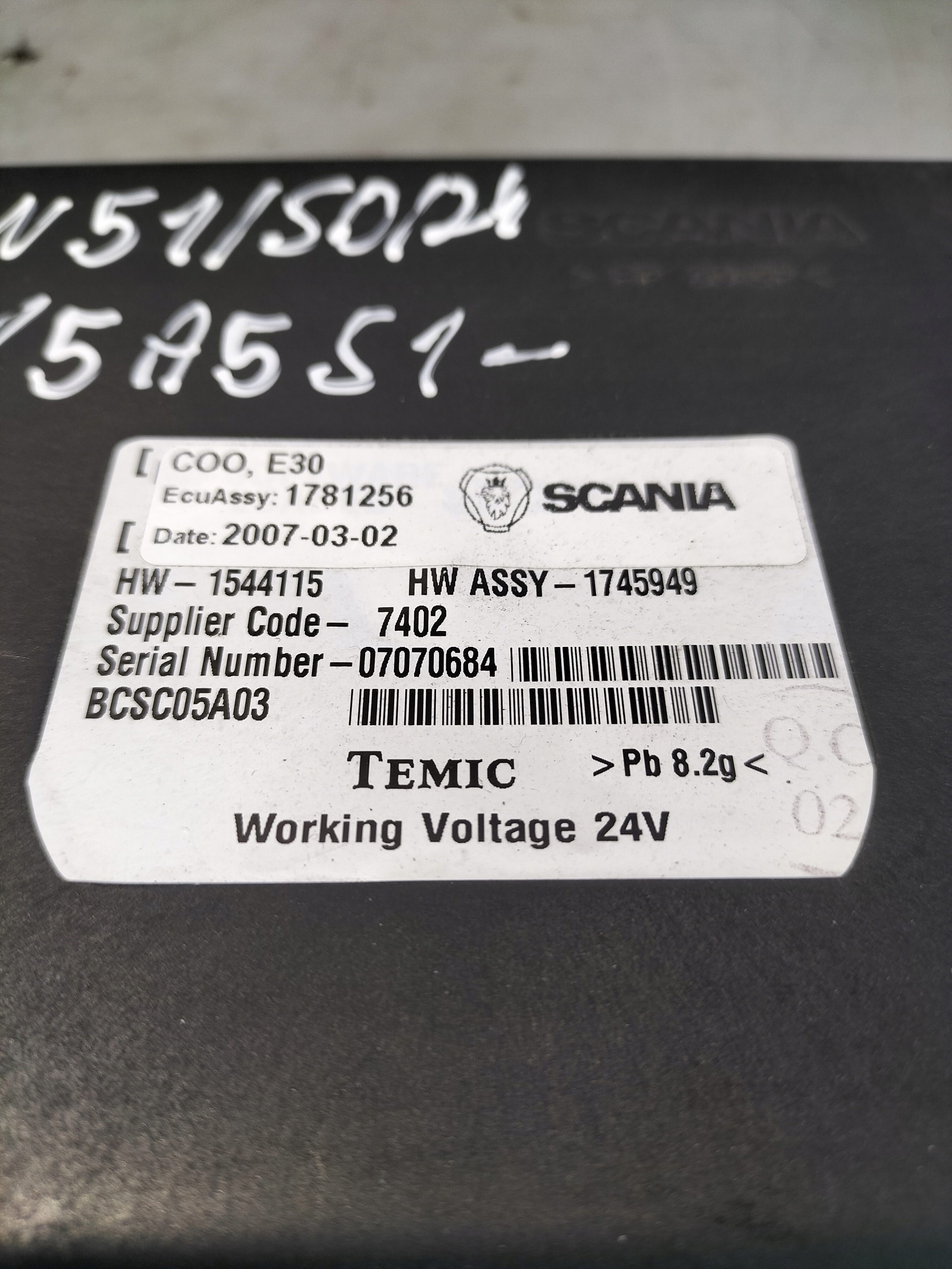 control unit COO, E30 Temic Scania R