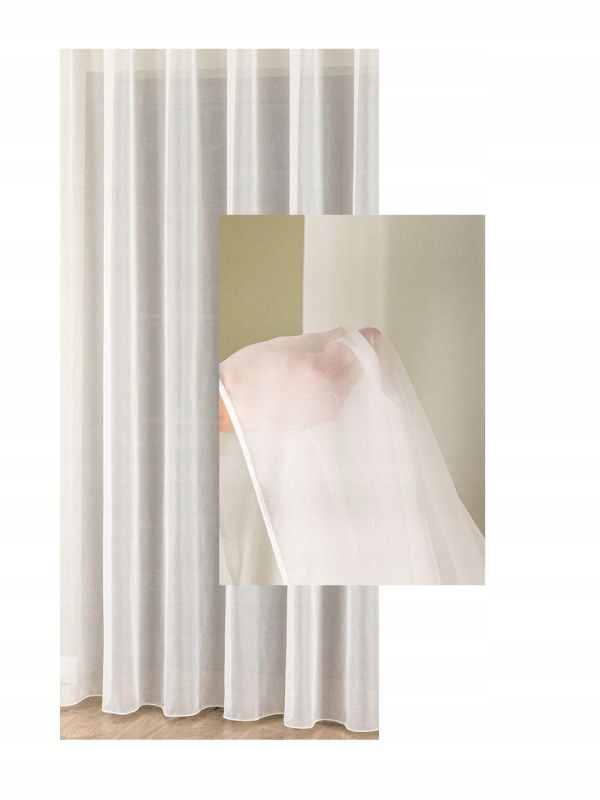 Záclona Lehká Klasika Bílá Offwhite Zlomená Bílá Š.180x200 s Páskem Wave