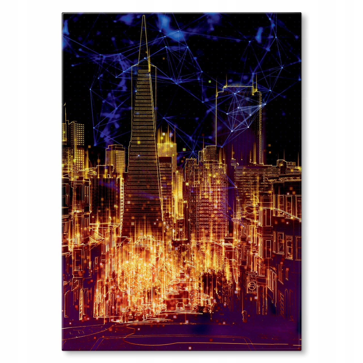 Kovový plakát Noční světla města Dárek 22 x 31 cm