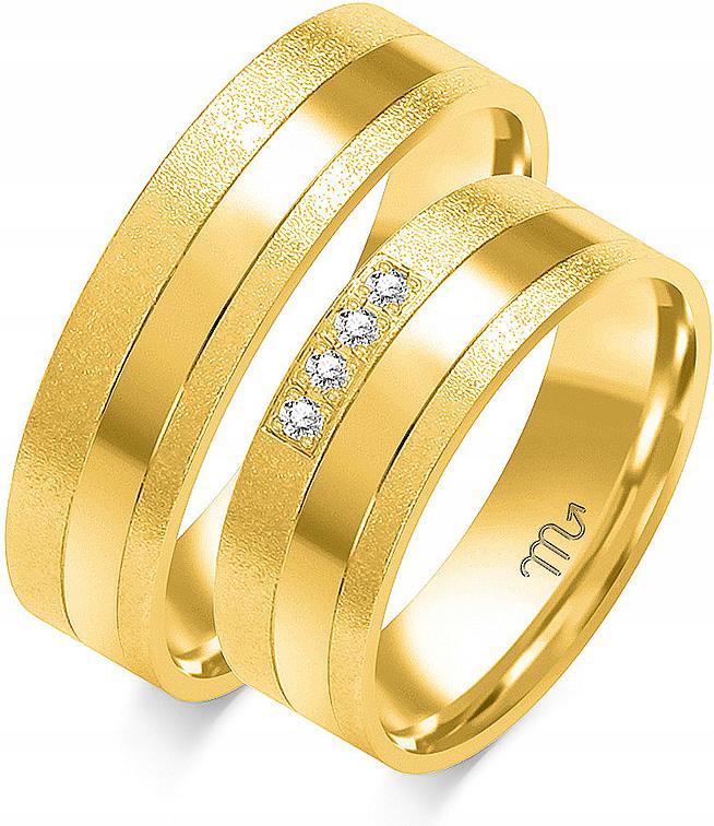 Moderní snubní prsten ze zlata 585 vel. 8 9 10 pro muže na svatba 14k