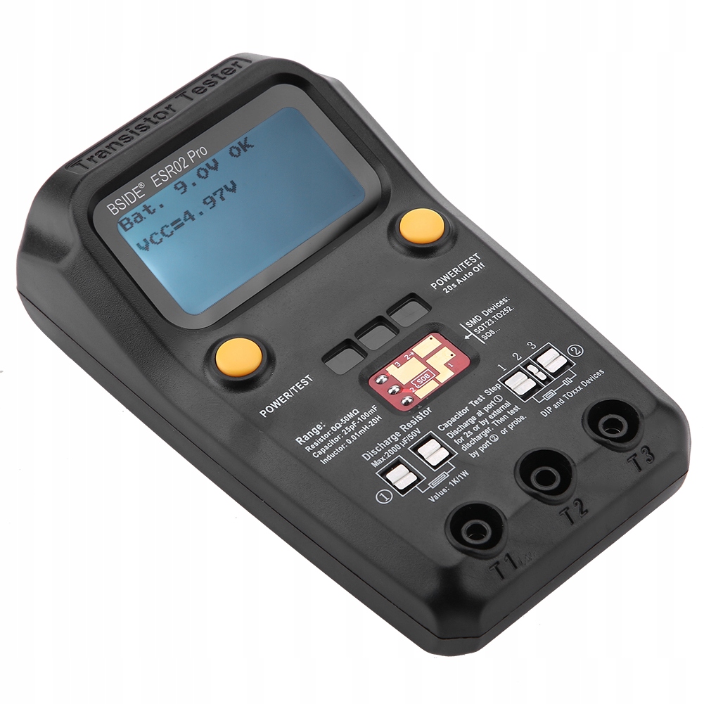Bside ESR02 Pro Smd Digitální Tester Tranzistorů Diody Triod Měřič