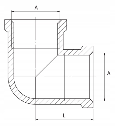 KOLANO MOSIĘŻNE MUFOWE MOSIĄDZ NR 6 GW WW 1/2 CALA Typ kształtka