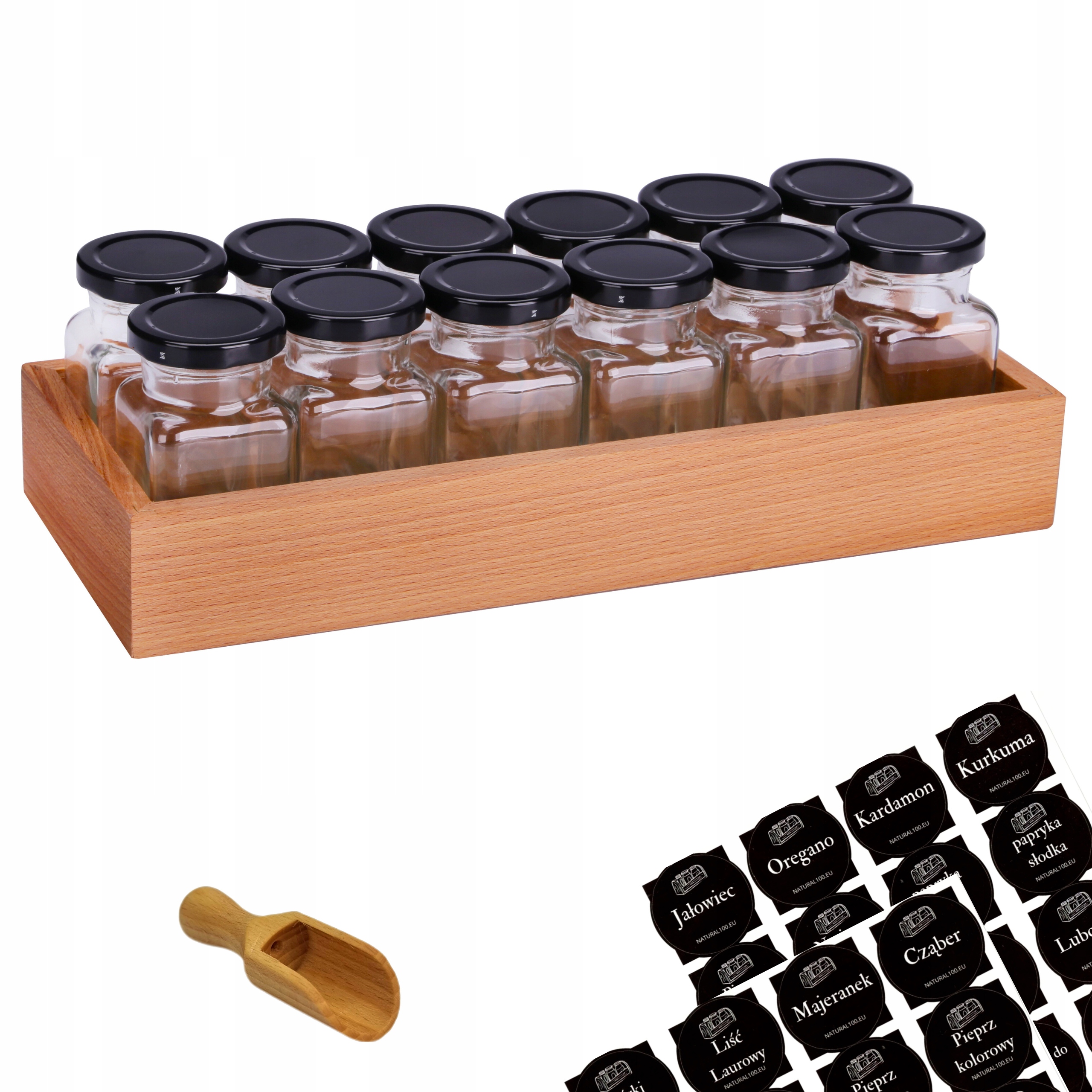 Sklenice sklenice na koření v krabičce 12 Ks 150 Ml samolepky