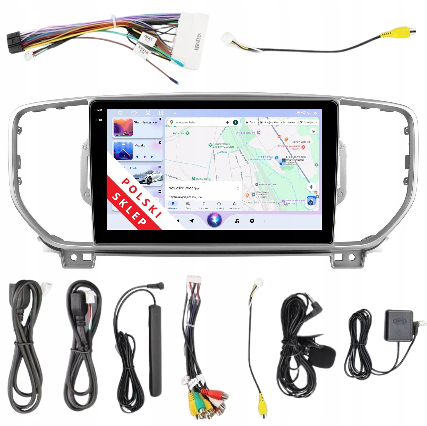 Rádio 2DIN Navigace Kia Sportage IV 4 Android 14 6/128 Gb Dsp Lte Carplay