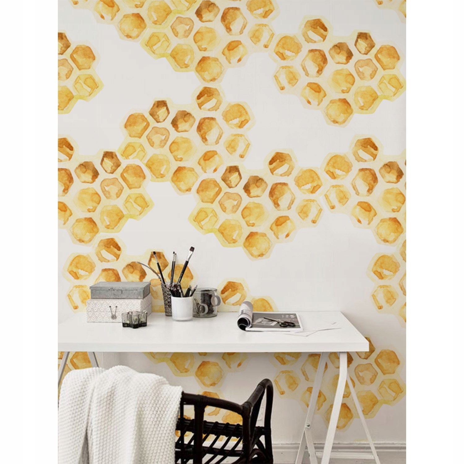 

Flizelina tapeta ścienna Plaster miodu 312x219 cm