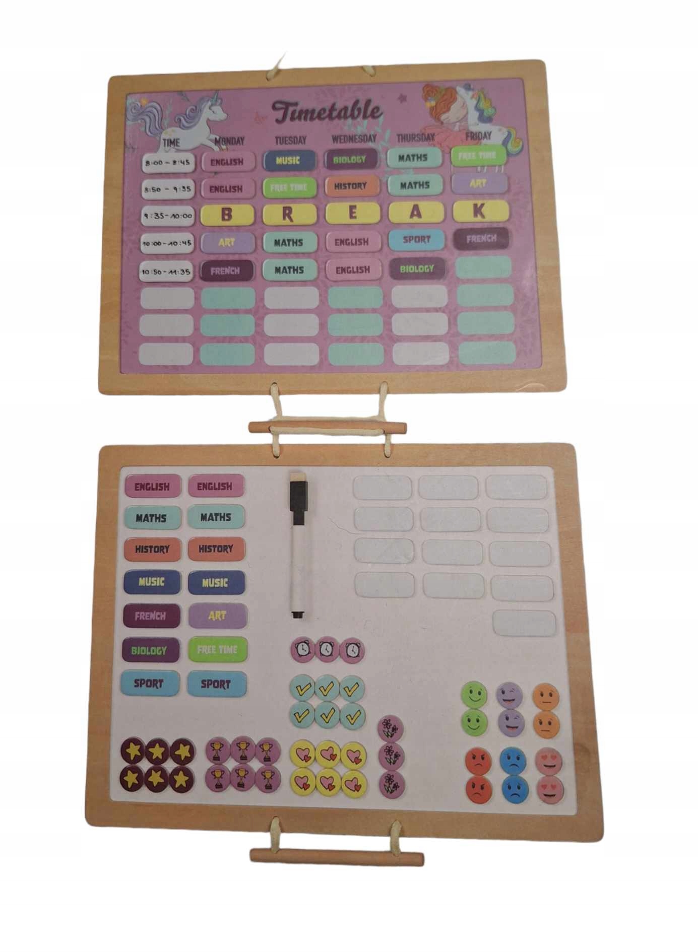 Magnetyczny drewniany plan lekcji plan działania plan dnia motywacja