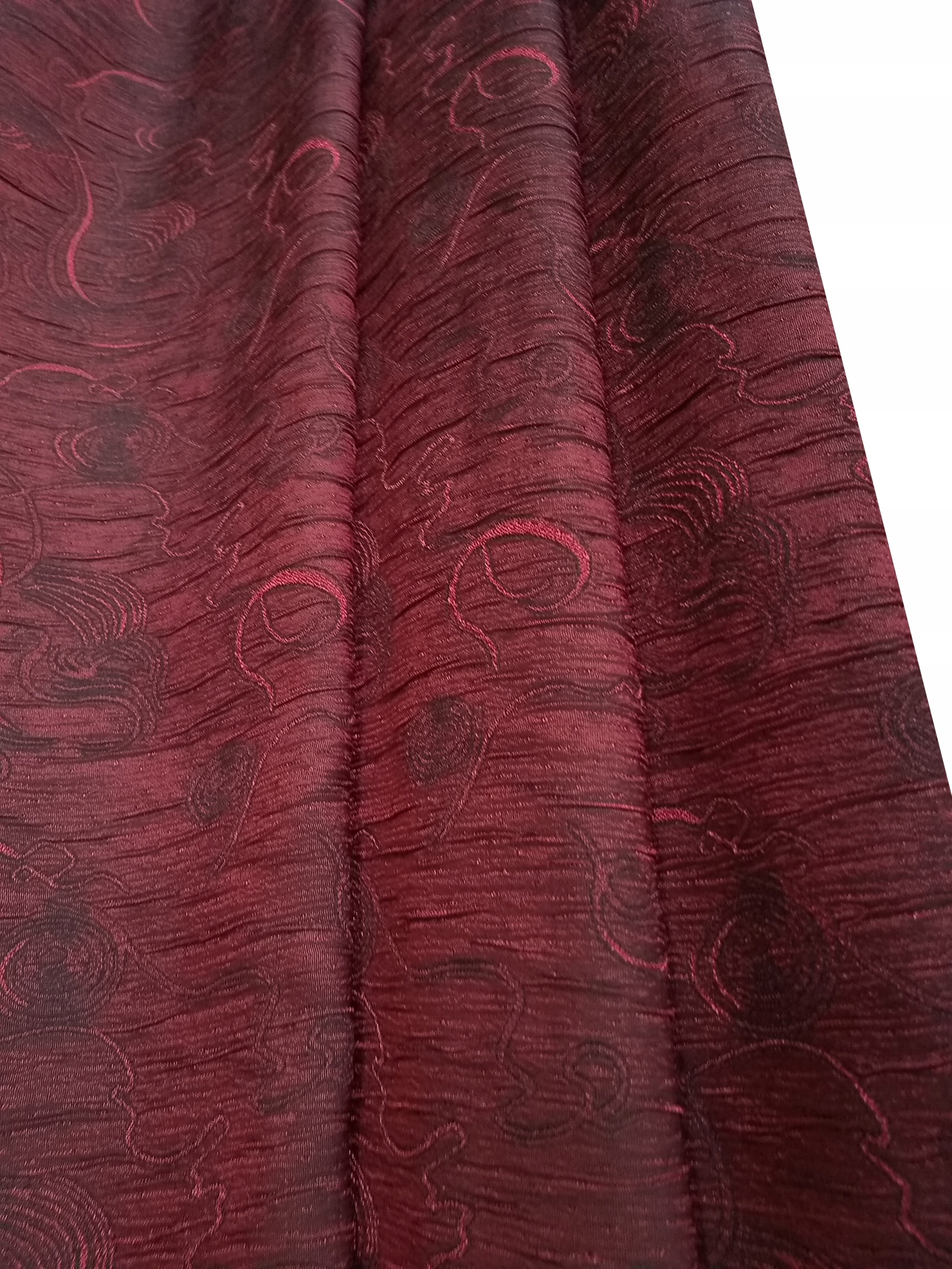 

tkanina na zasłony dekoracje żakard bordo