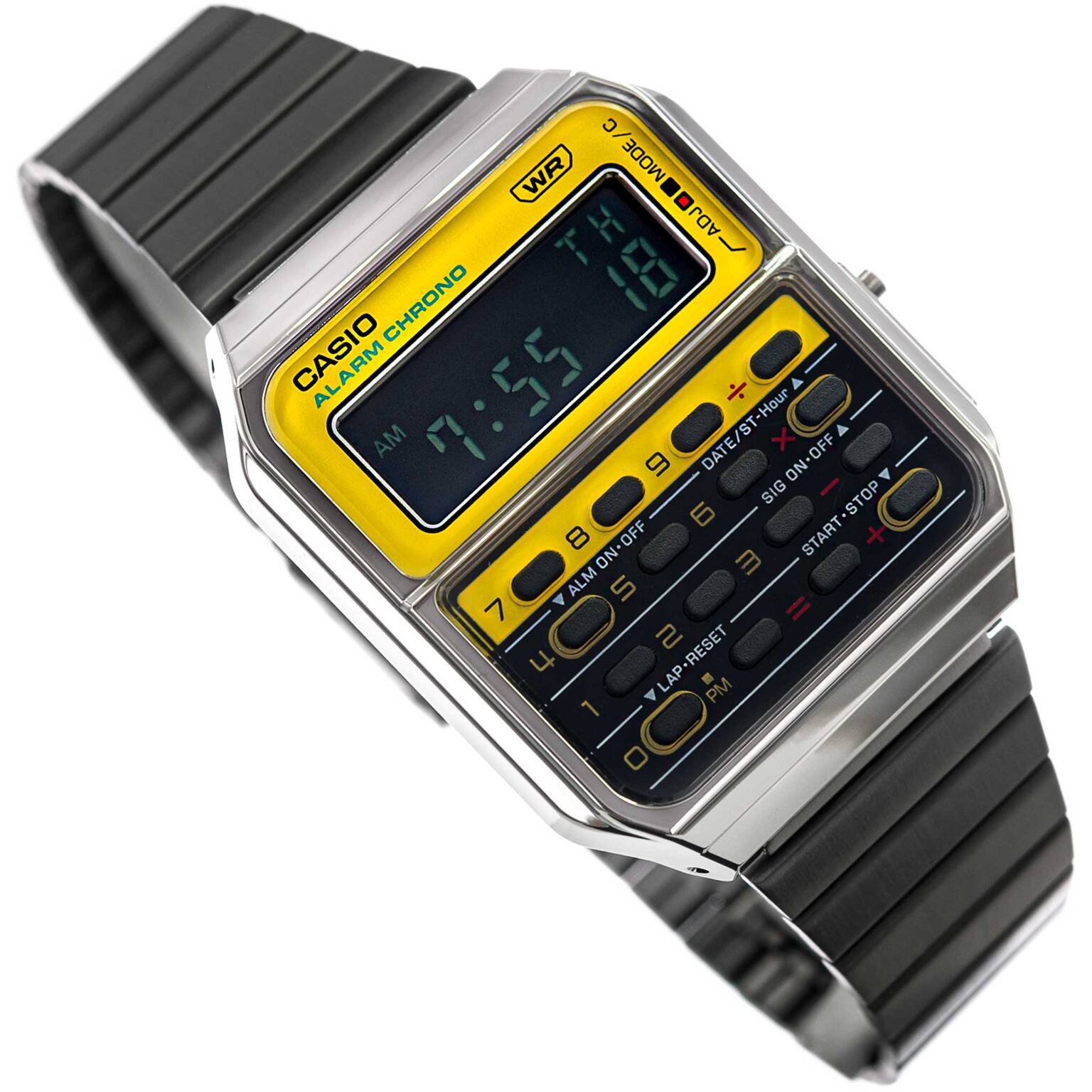 Męski Zegarek Casio CA-500WEGG-9BEF Vintage Edgy Retro Z Kalkulatorem