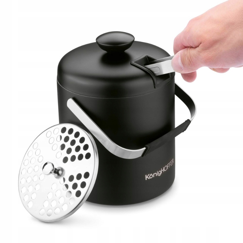 Konighoffer Wiaderko do lodu ze szczypcami Lugo 1,3L czarny mat