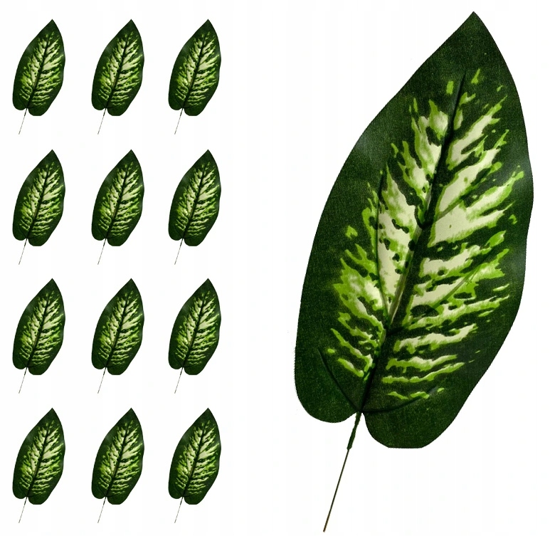 

12x Liść Sztuczny Dieffenbachia Do Dekoracji
