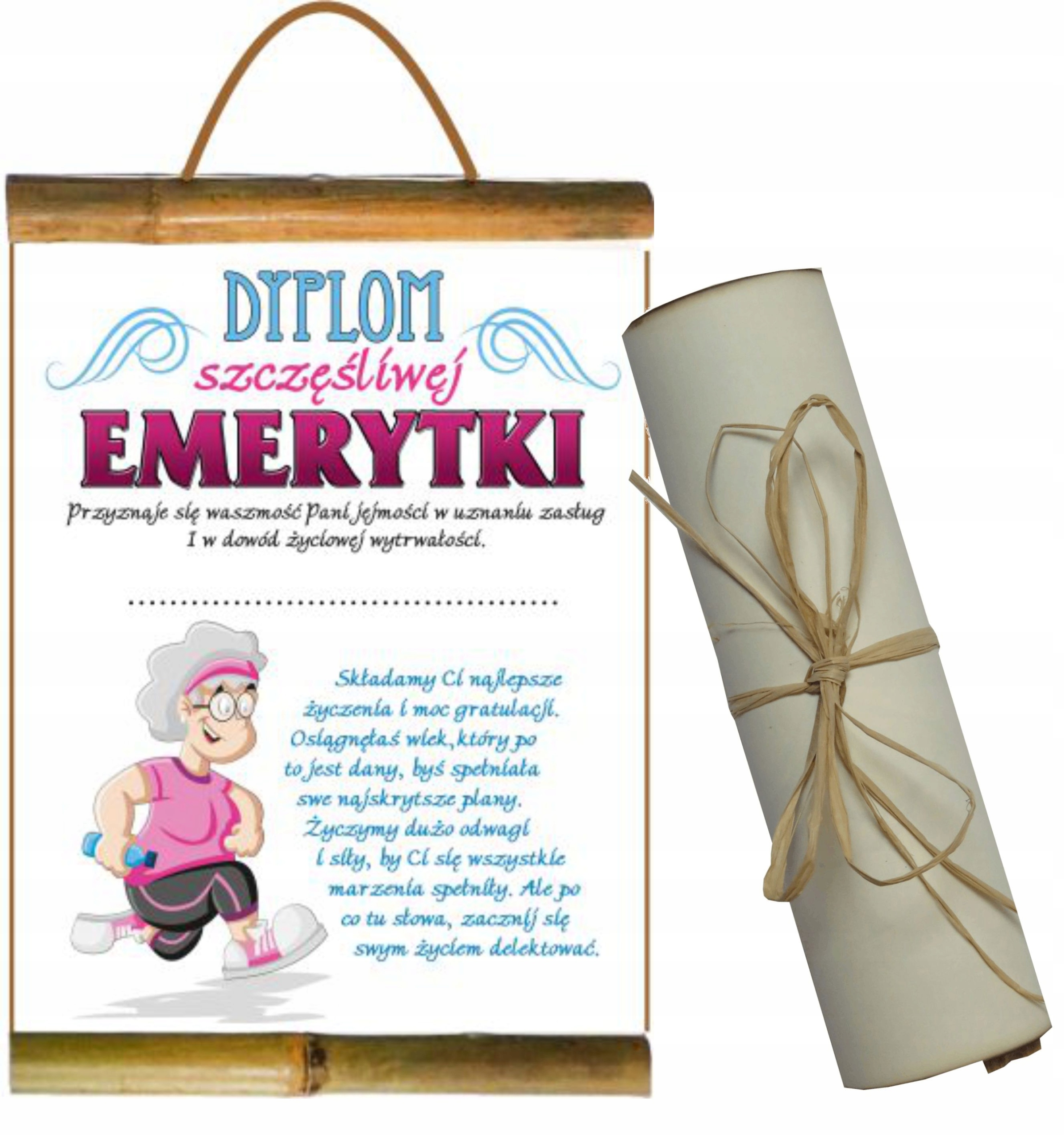 

Dyplom życzenia dla Emerytki Emeryta na Emeryturę