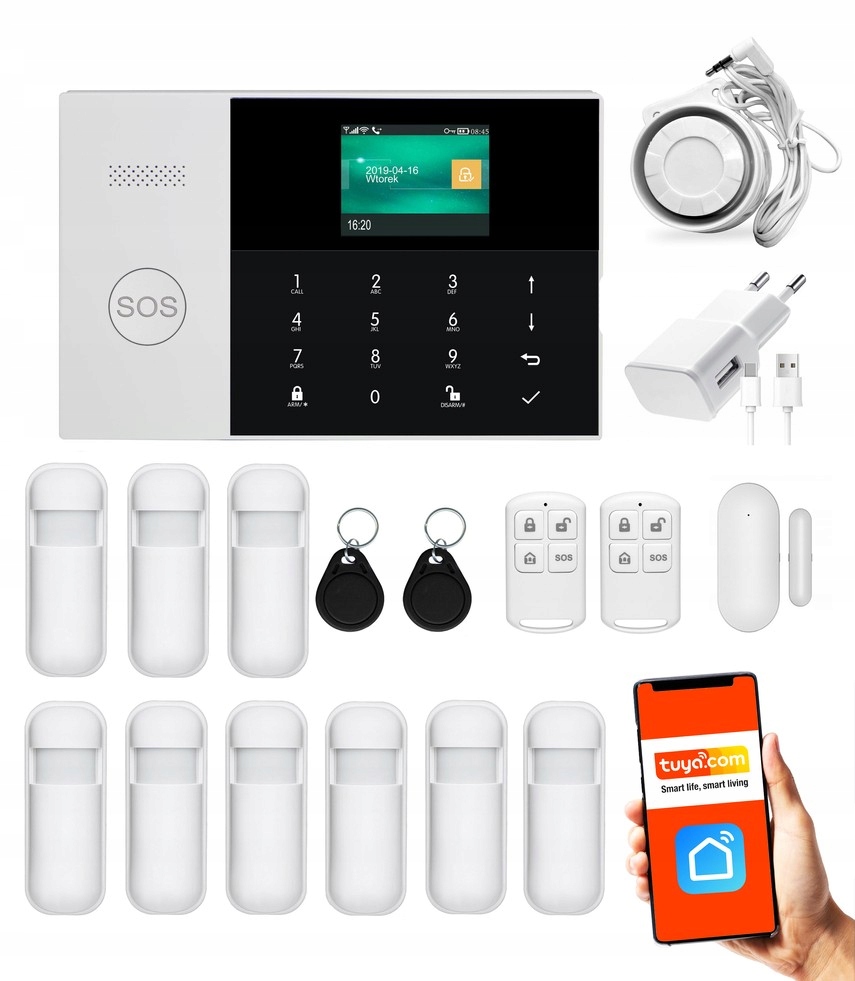 Bezdrôtový alarm gsm WiFi HXA005 R9 poľský