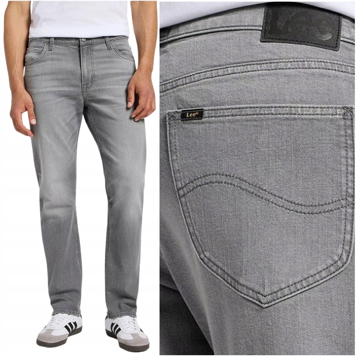 Lee West relaxed Washed Out šedé jednoduché džínové kalhoty W31 L34