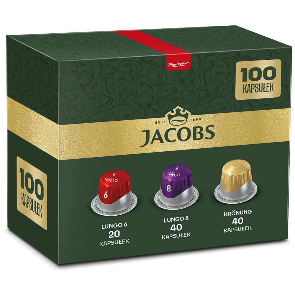 Kapsułki Jacobs do Nespresso(r)* Lungo 6,8, Kronung 6, 9+1 Gratis!