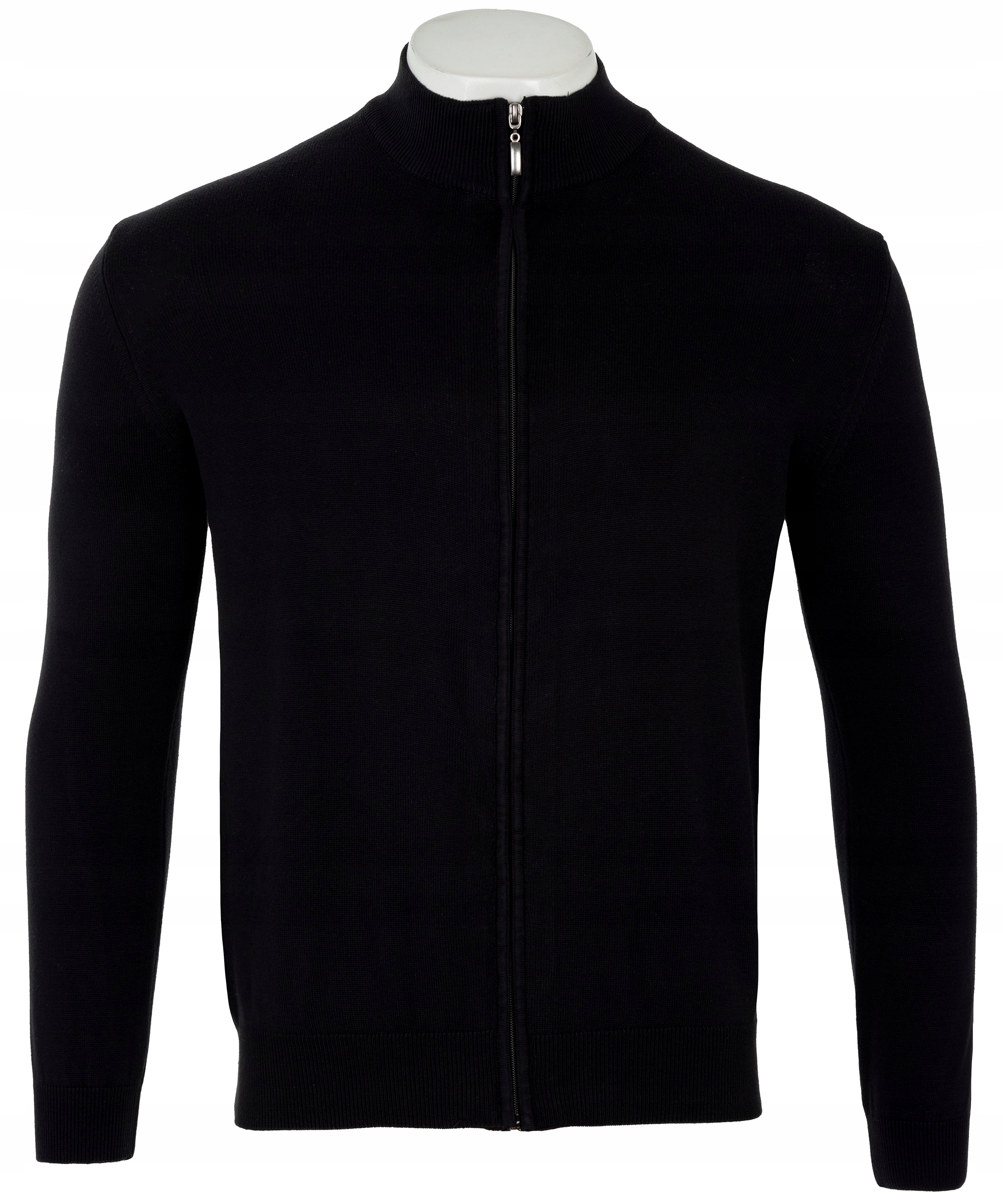 SWETER ELEGANCKI ROZPINANY 100%BAWEŁNA CZARNY JAKOŚĆ VIADI POLO XL