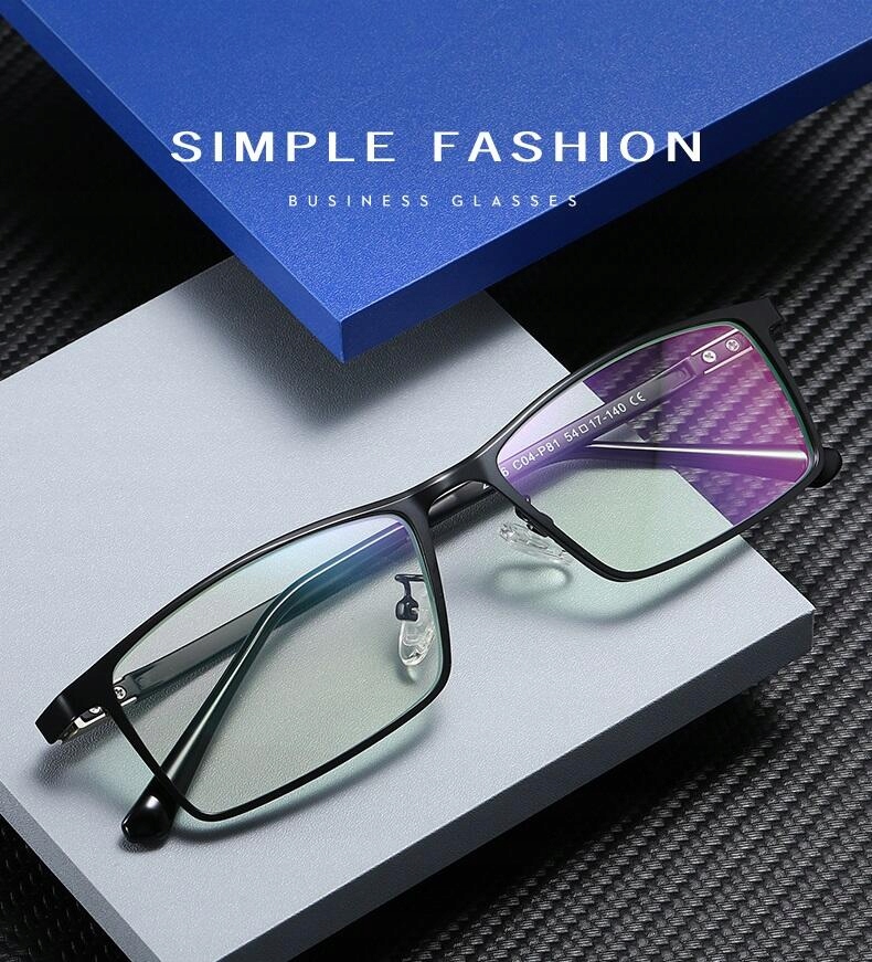 Męskie Okulary Zerówki do KOMPUTERA Blue Light UV OCHRONNE + ETUI + SZMATKA Wzór dominujący bez wzoru