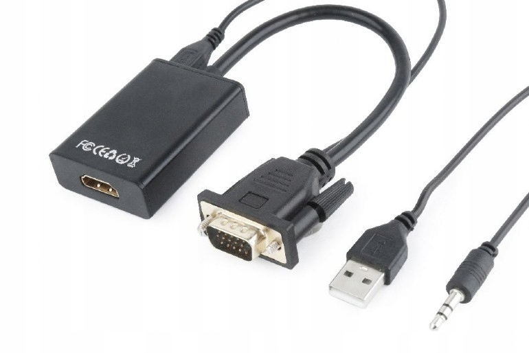 Gm Konwerter Adapter Vga D-sub Do Hdmi Video+audio