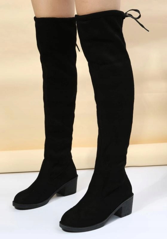 DAMSKIE BUTY KOZAKI MUSZKIETERKI CZARNE 37,5 1VYB Marka inna