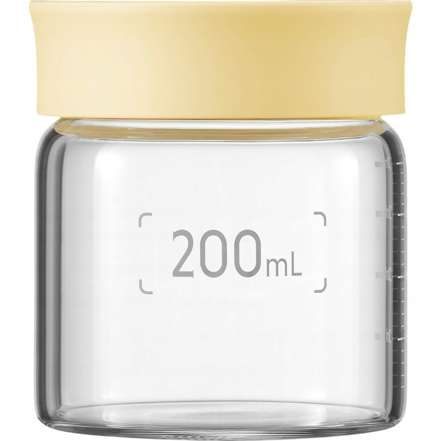 Buydeem Skleněné skleničky 200 Ml s uzávěrem Yellow Mellow, CS1007/A2