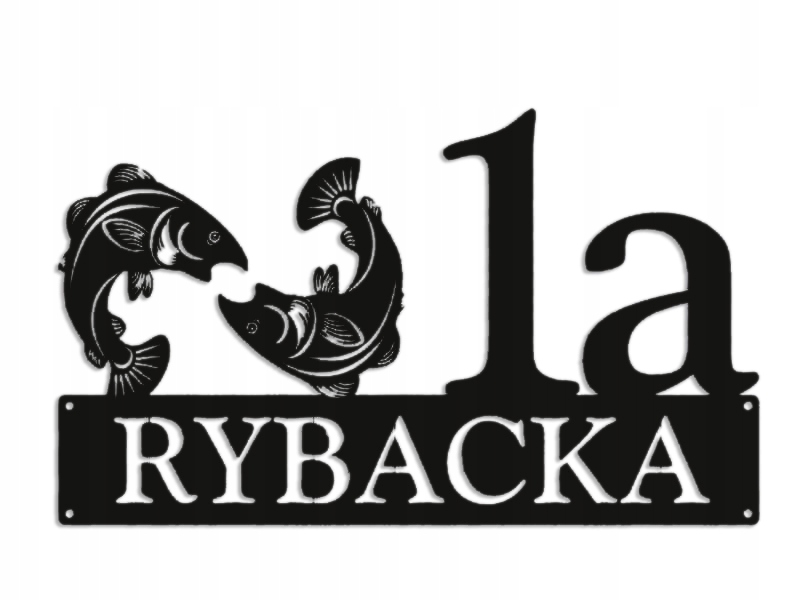 Číslo Na Dom 60 cm Tabuľa Adresa Ocel 2 mm Rybárska ul.