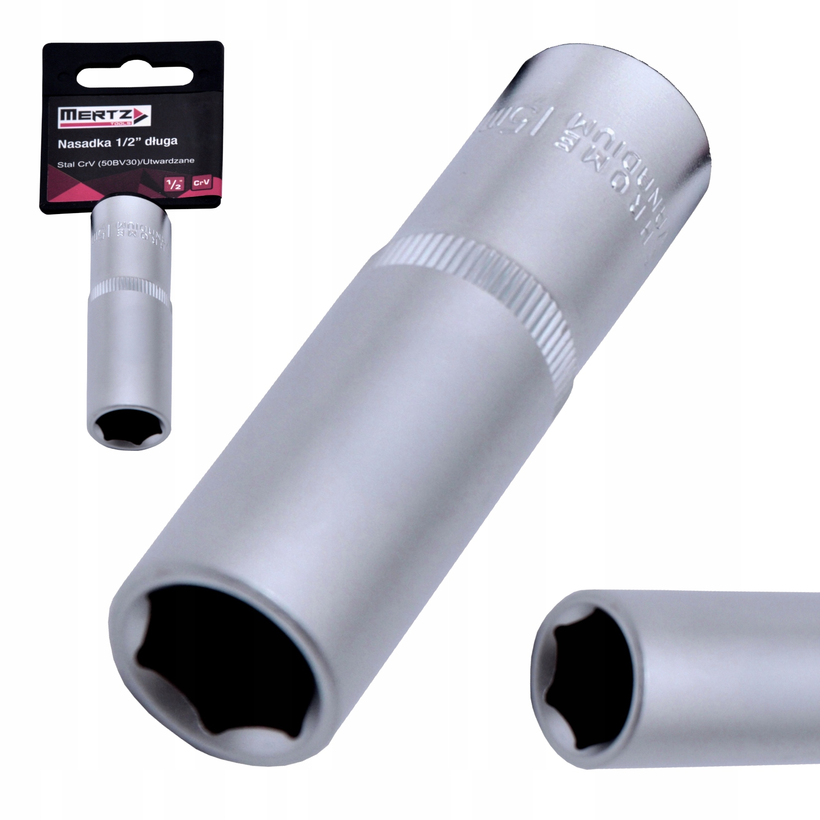 Nasadka długa Mertz klucz nasadowy sześciokątna CrV M12272 1/2" 30mm