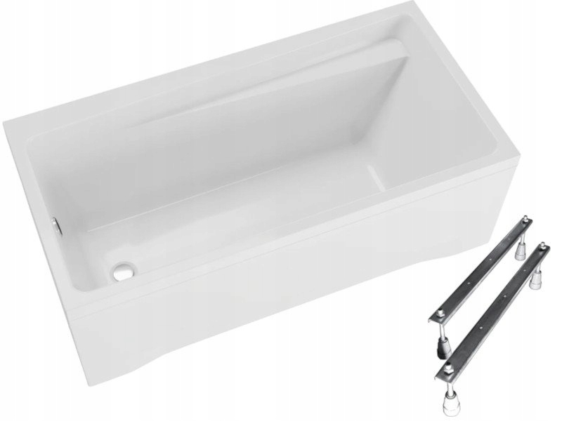 Obdélníková vana Polimat Elza 170x75 s bílým krytem a bonus nohami