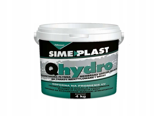 Poliuretanowa Płynna Membrana Uszczelniająca Dachy Tarasy Balkon Qhydro 4KG