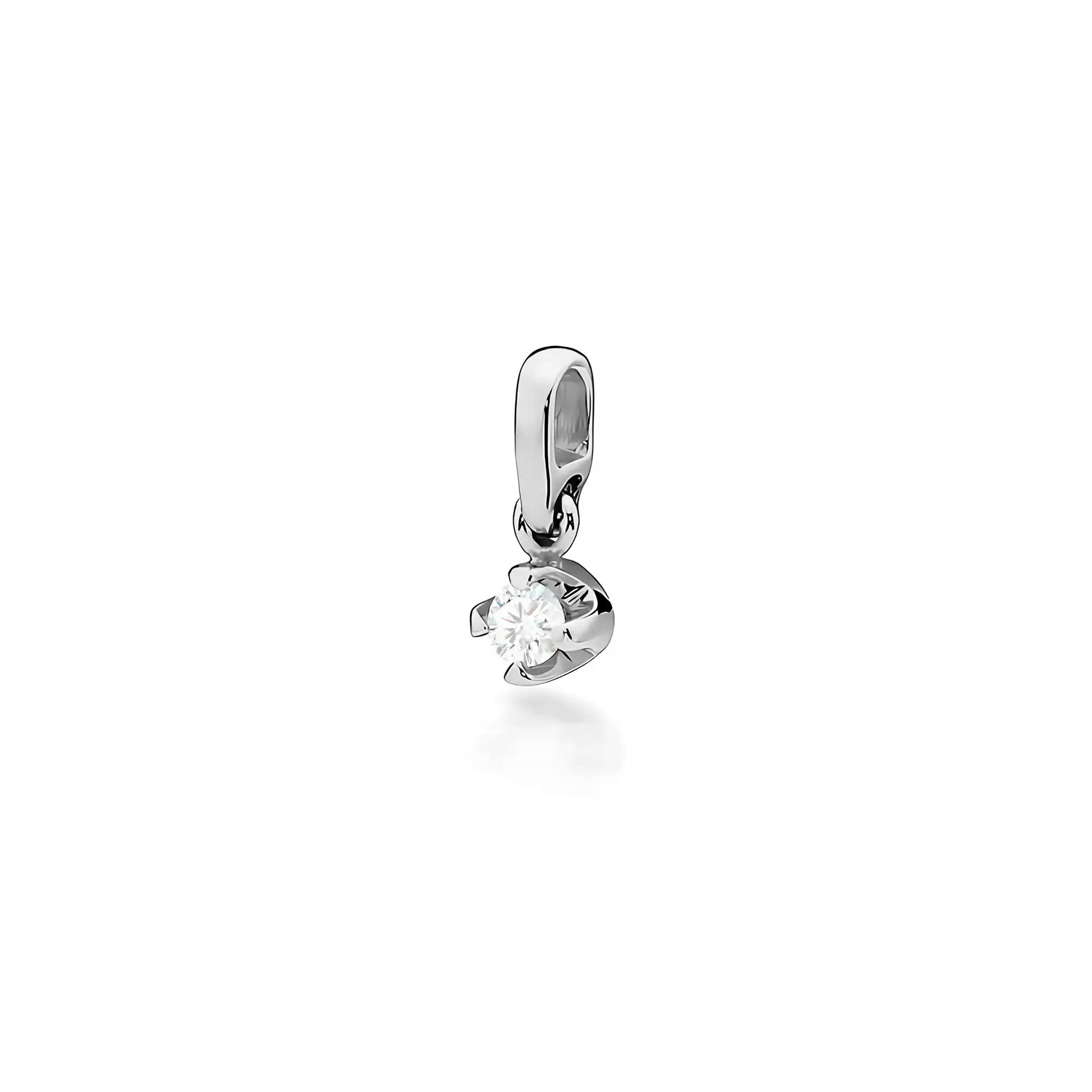 Zlatý přívěsek pro ženu 585 s diamantem, bílé zlato, elegantní, efektní