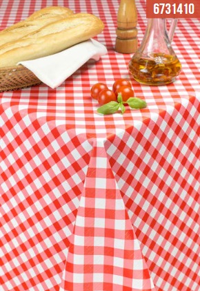 CERATA OBRUS BIAŁO CZERWONA KRATKA NA WYMIAR