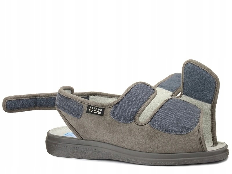Sandały DR ORTO 733M006 Męskie Zdrowotne Szare 47 Rozmiar 47