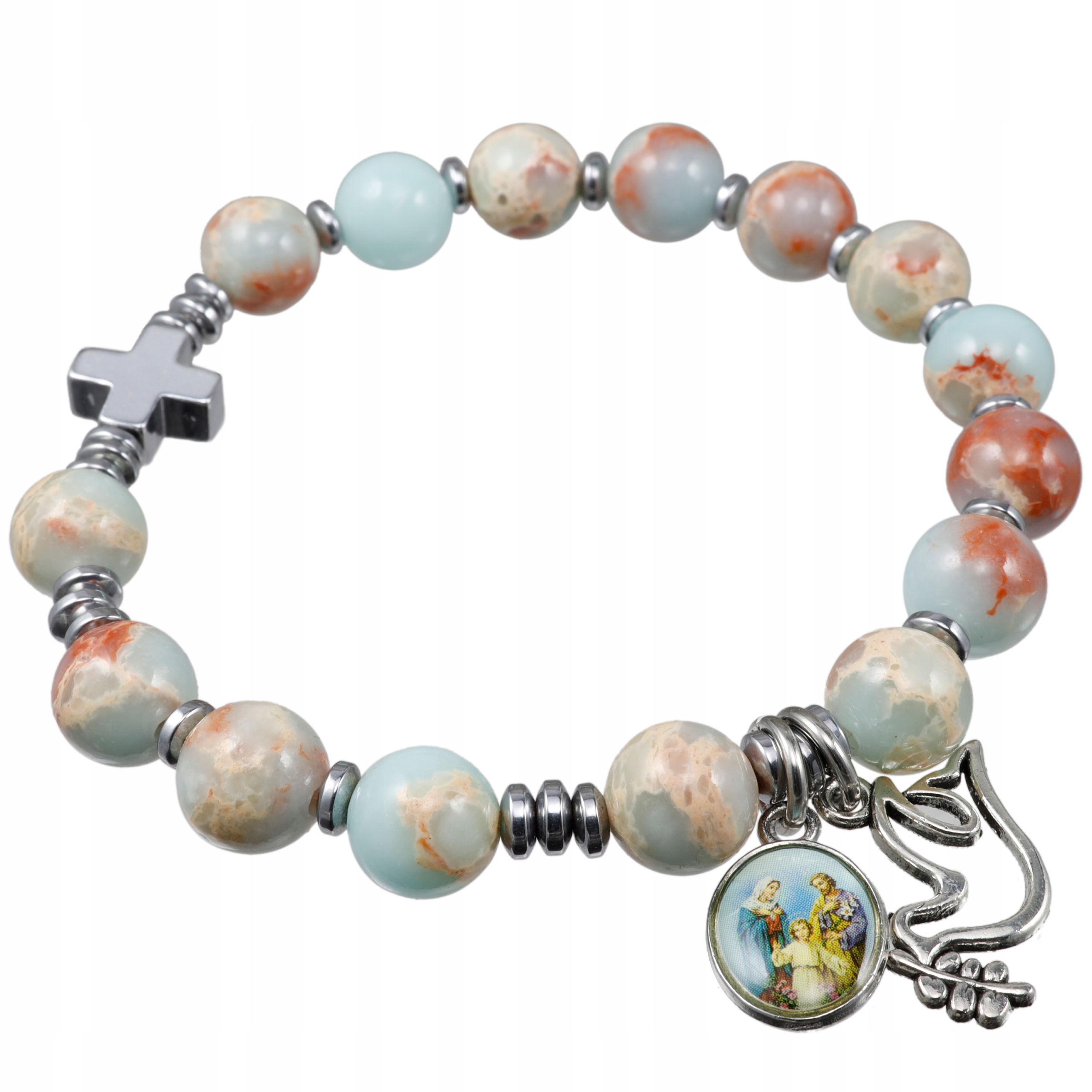Dámský náramek Růženec na ruku desítka z kamenů kámen Shoushan