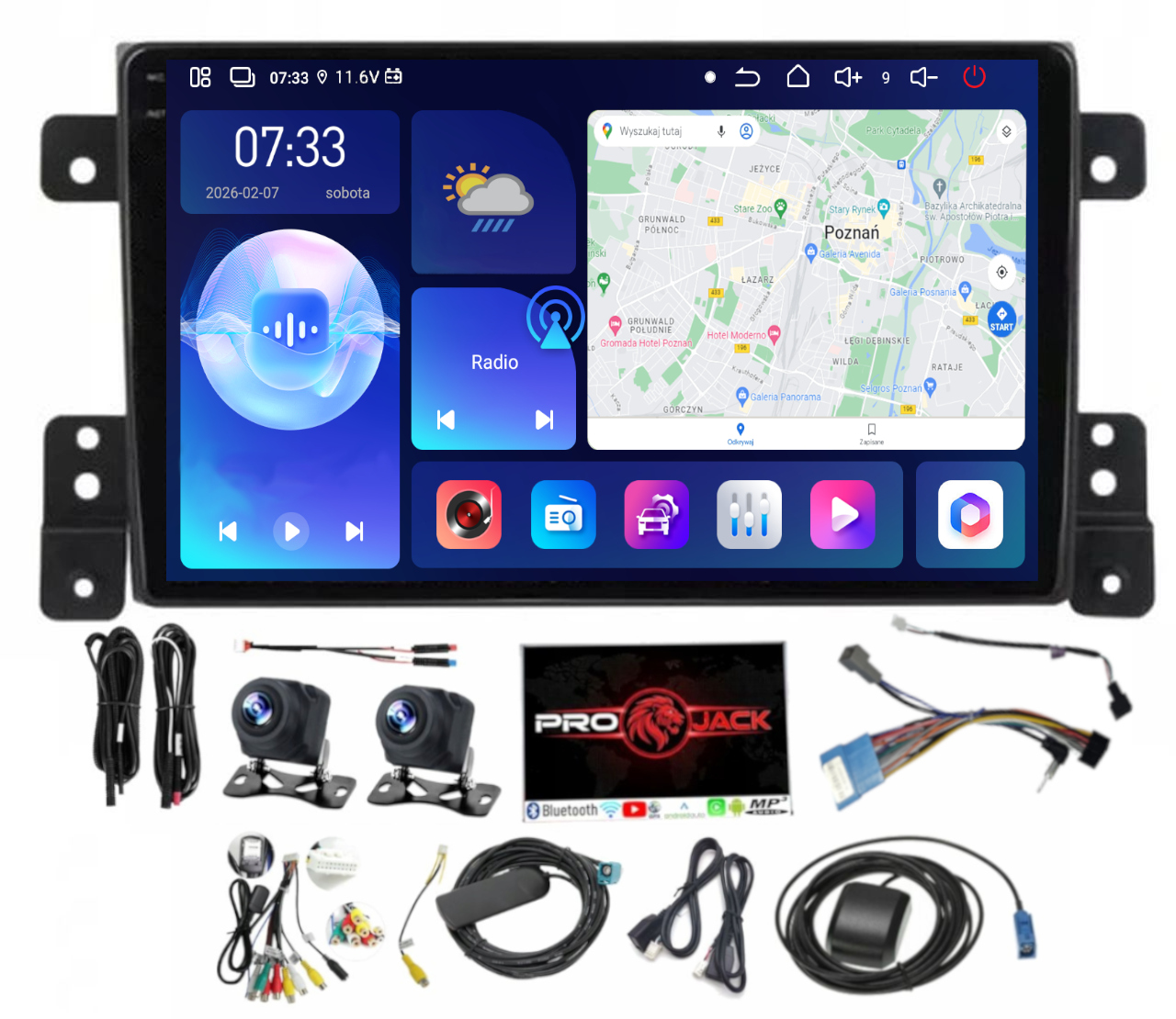 Rádio Navigace Carplay Android Suzuki Grand Vitara 05-14 6GB 128GB Sim