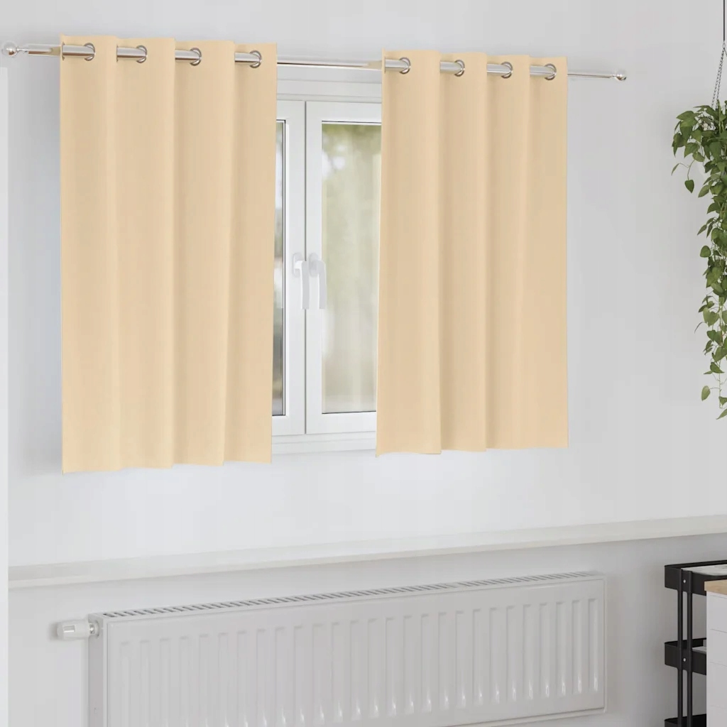 vidaXL Závěsy na zatemnění s kroužky 2 pcs Krémová 140 x 140 cm