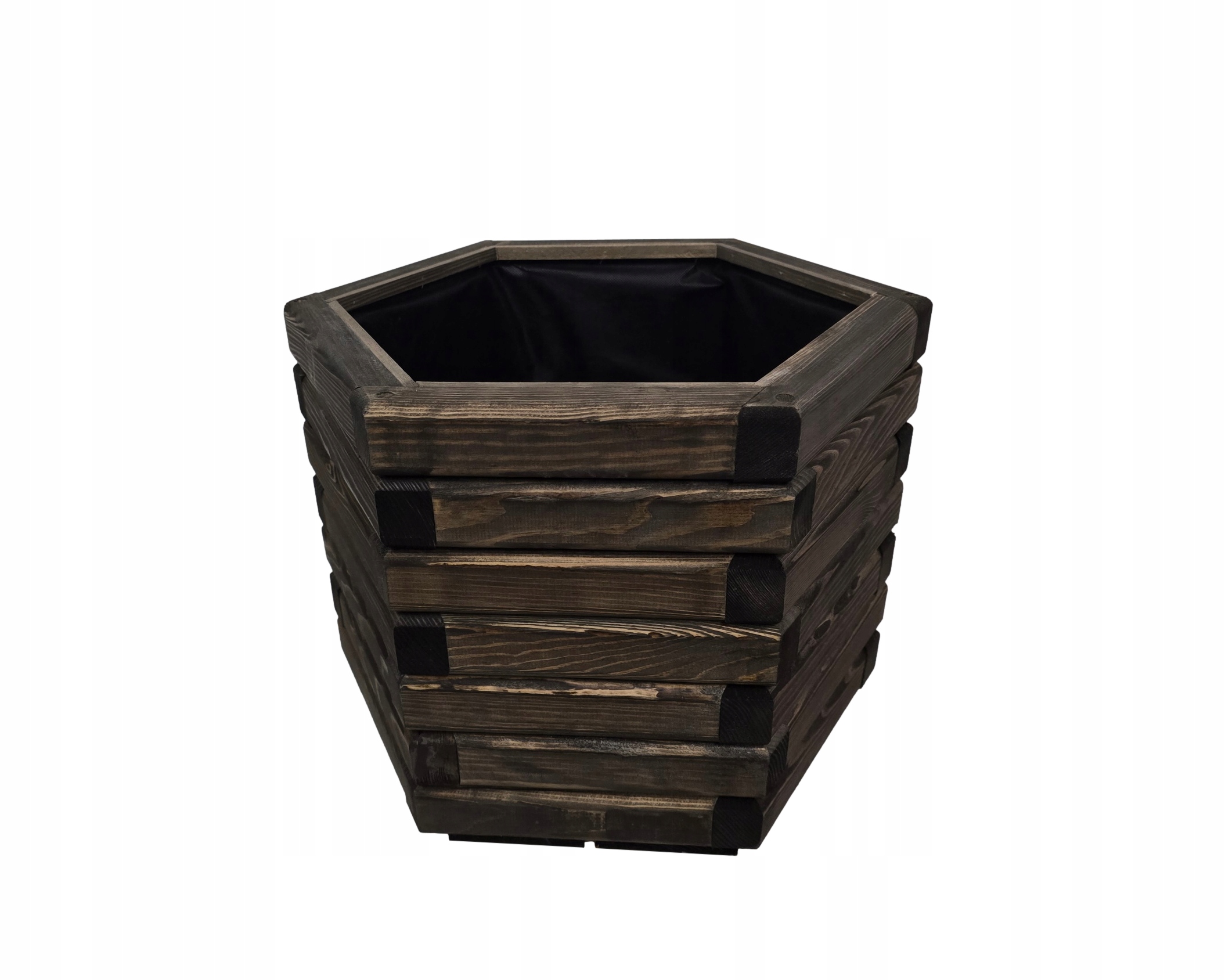 Šesťhranný kvetináč 50/43/40 cm Palisander Drevený záhradný kvetináč