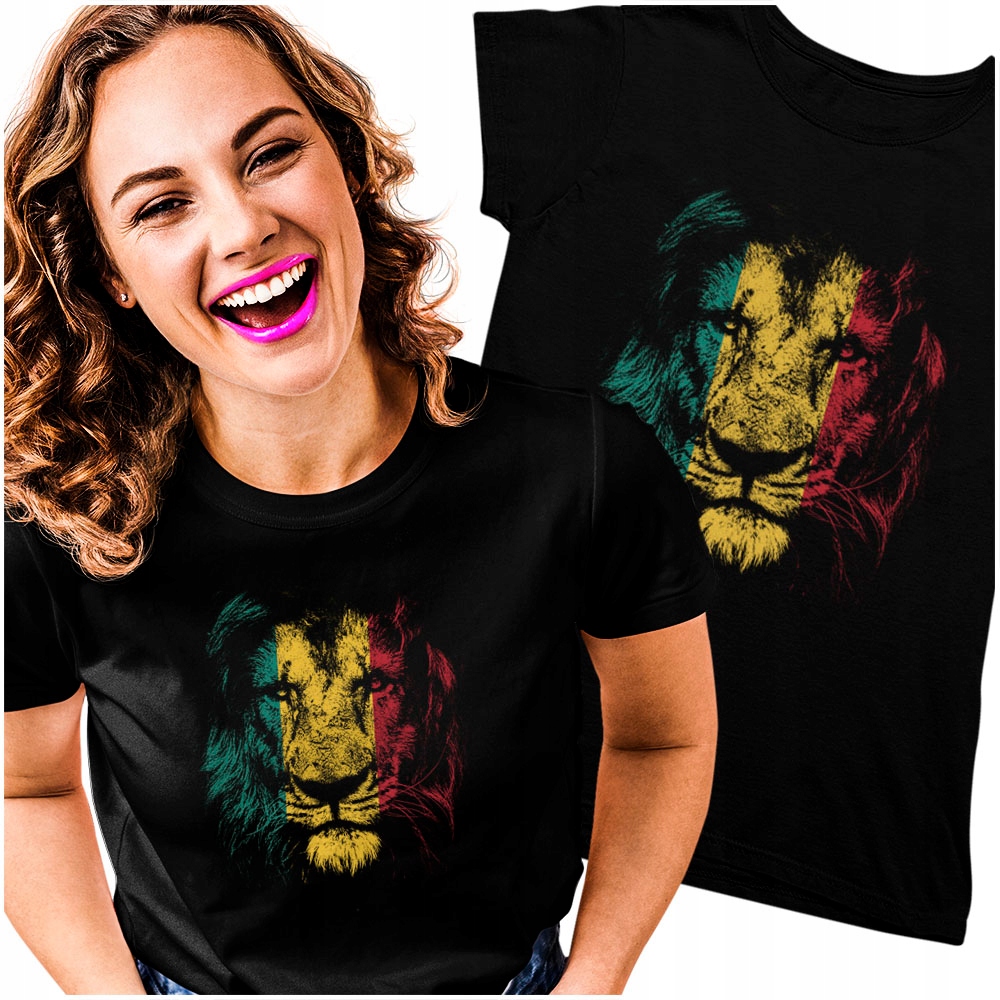 

Tshirt damski Lew Judy Reggae Rasta Muzyczna L