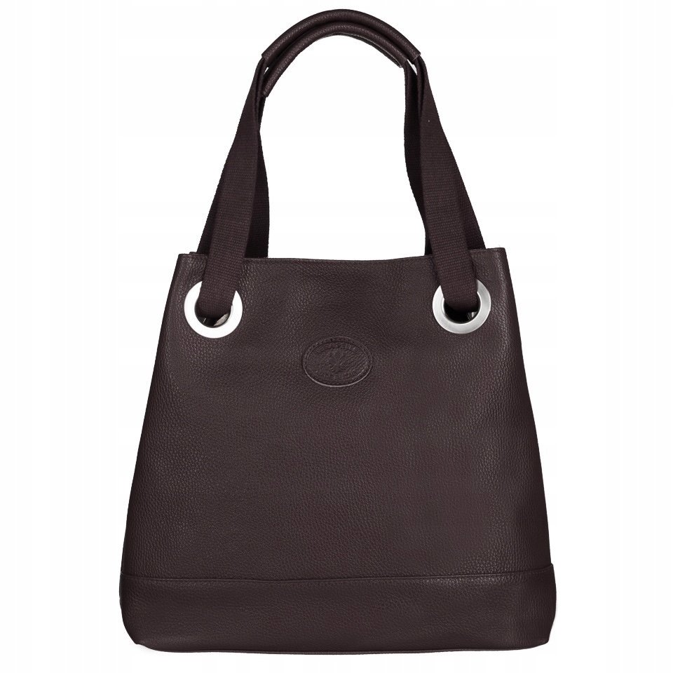 Czekoladowa skórzana torebka włoska Skóra Naturalna shopper A4 Vera Pelle