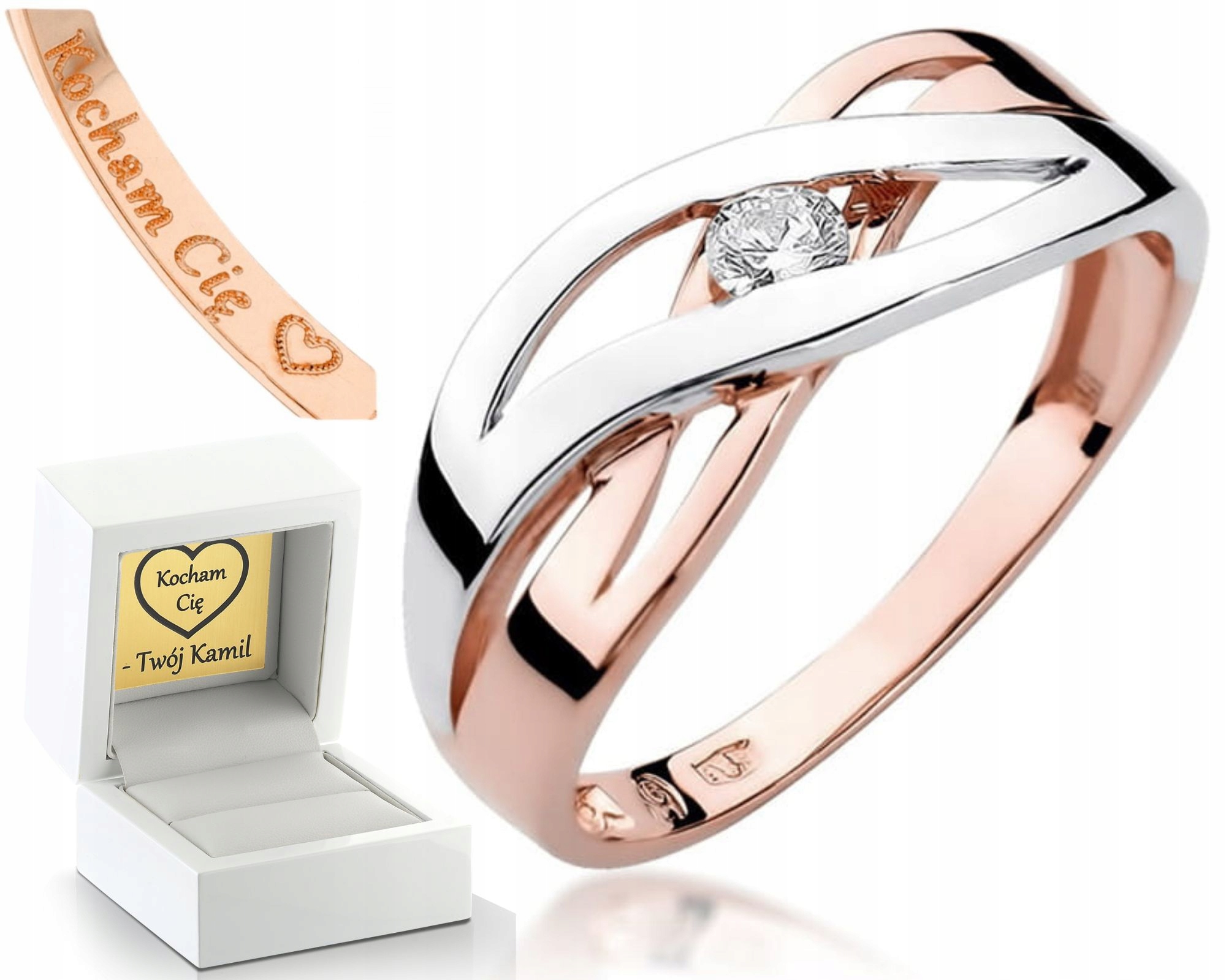 Růžové Zlato Prstýnek Briliant 585 Zlato