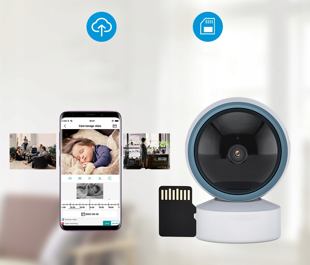 KAMERA OBROTOWA DOMOWA WIFI NOC NA ŻYWO FULL HD Model T189