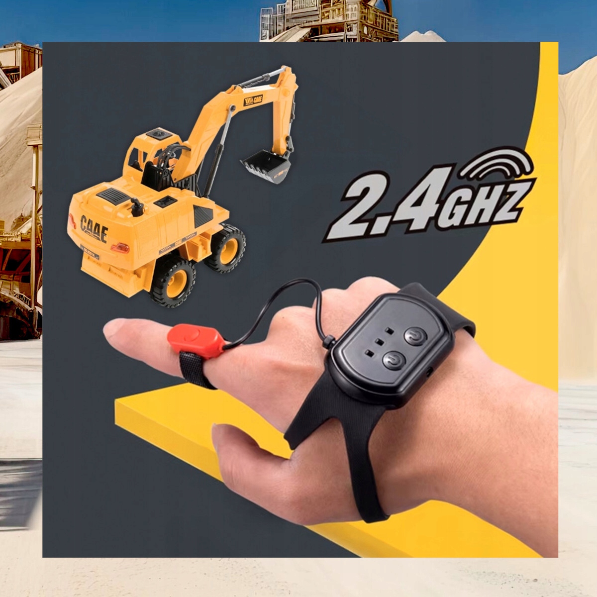 KOPARKA R/C ZABAWKA DLA DZIECI ZDALNIE STEROWANA GESTEM RĘKI RUCHOMA ŁYŻKA Wiek dziecka 3 lata +