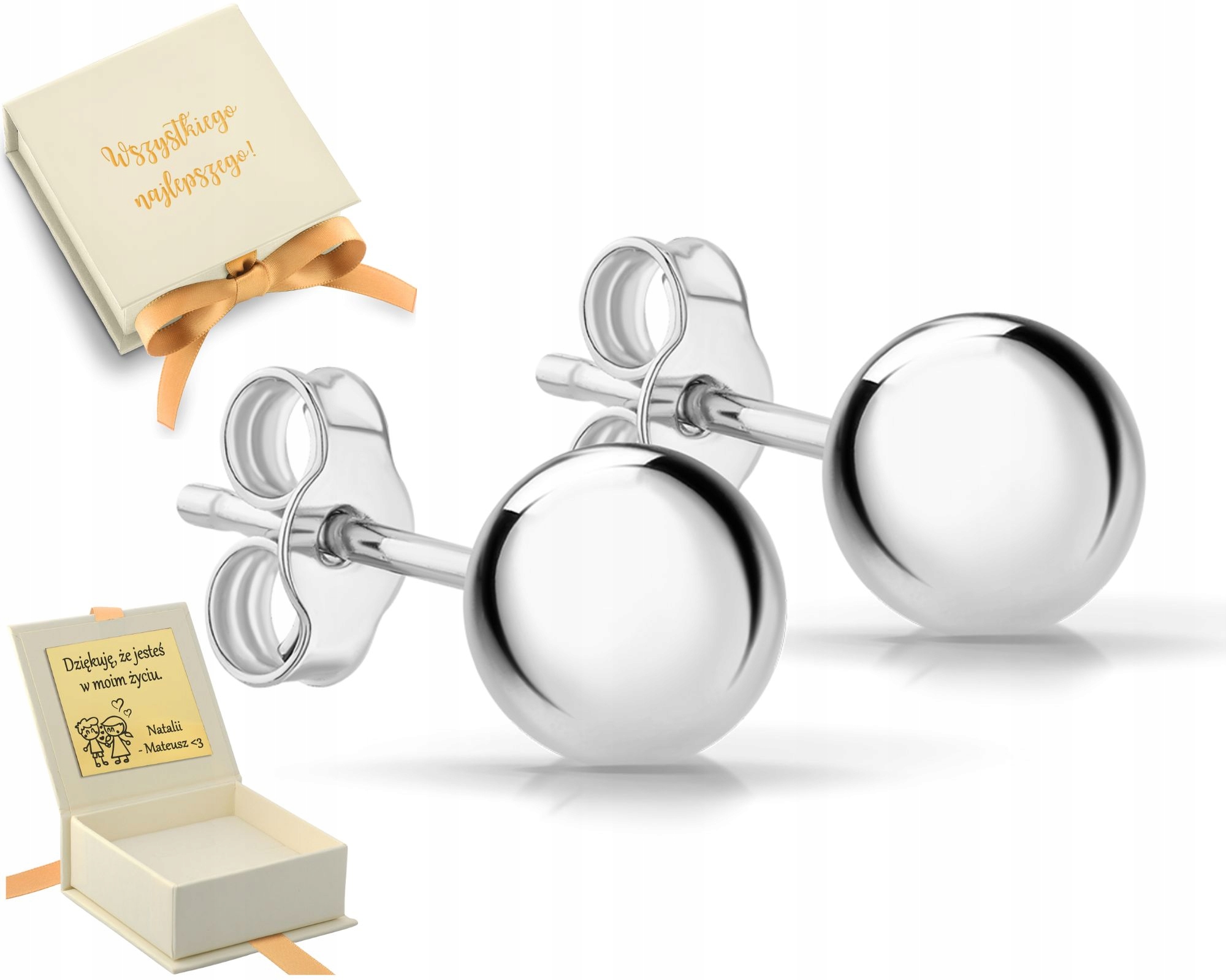 Stříbrné Náušnice Kuličky Velké 7MM 925