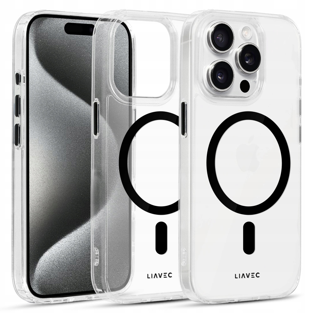 Etui do iPhone 13 Pro Liaviec Glossy MagSafe czarny