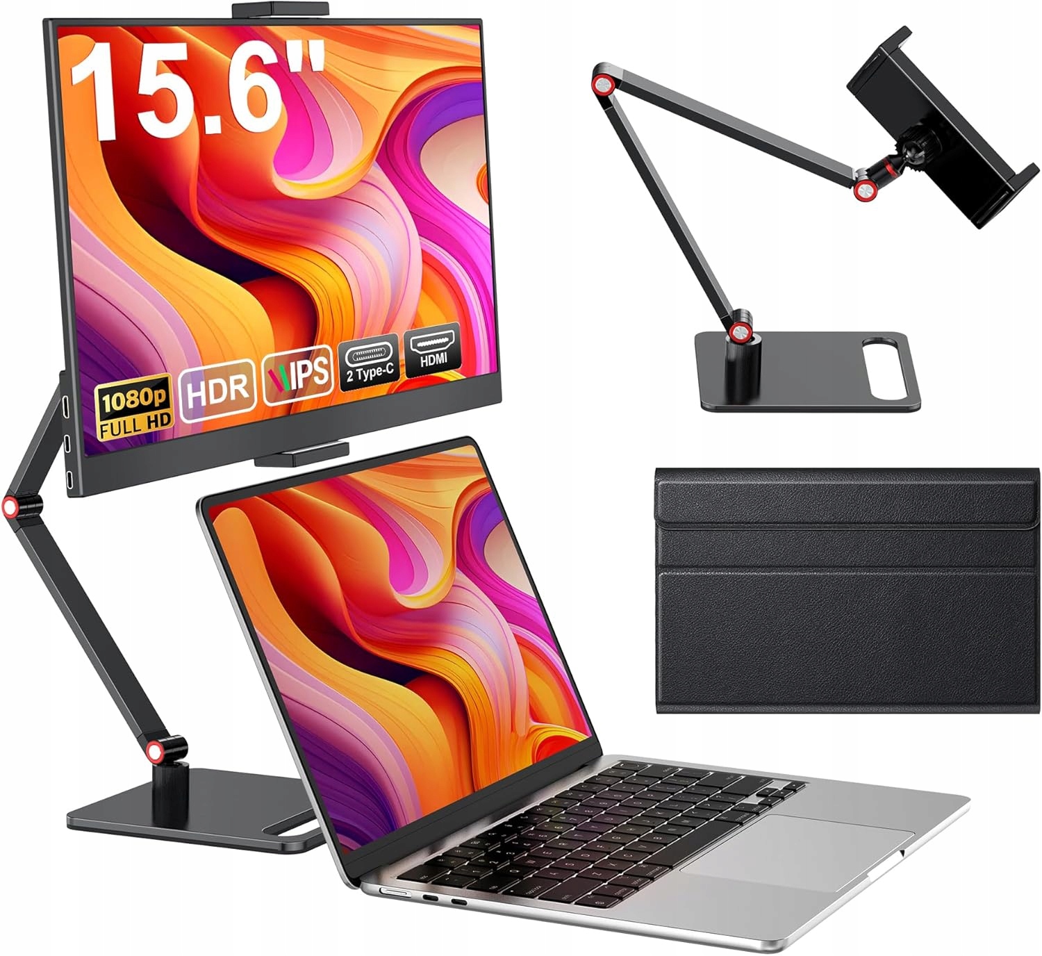 Nowy Magicraven Przenośny Ekran 15,6" Fhd Ips Usb-c Hdmi Laptop Pc Telefon