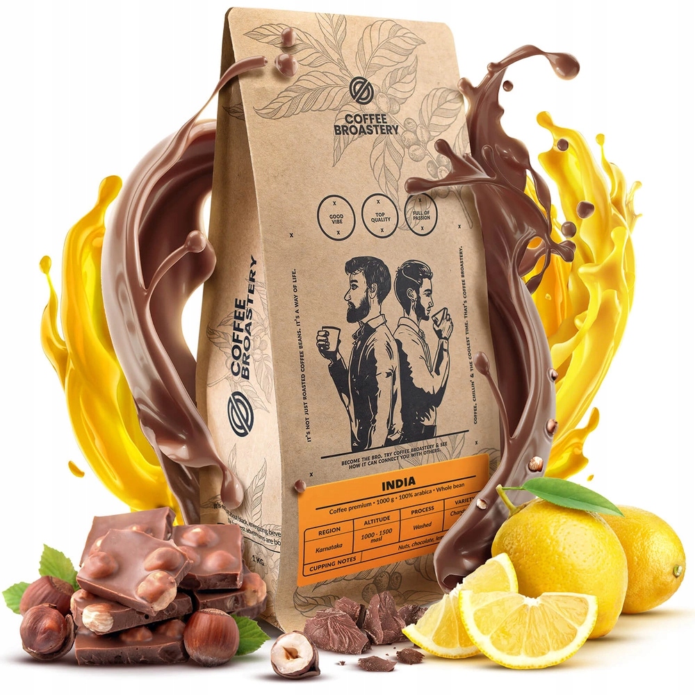Levně Káva zrnková Coffee Broastery India Karnataka Premium 1000 g