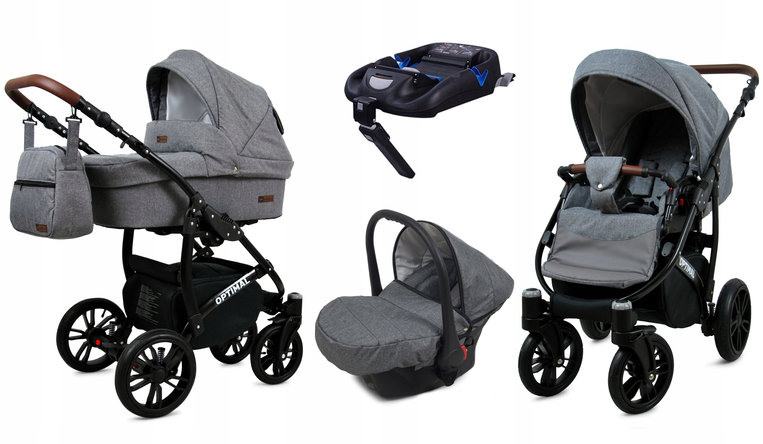 

Wózek 4w1 dziecięcy BabyLux Optimal baza Isofix