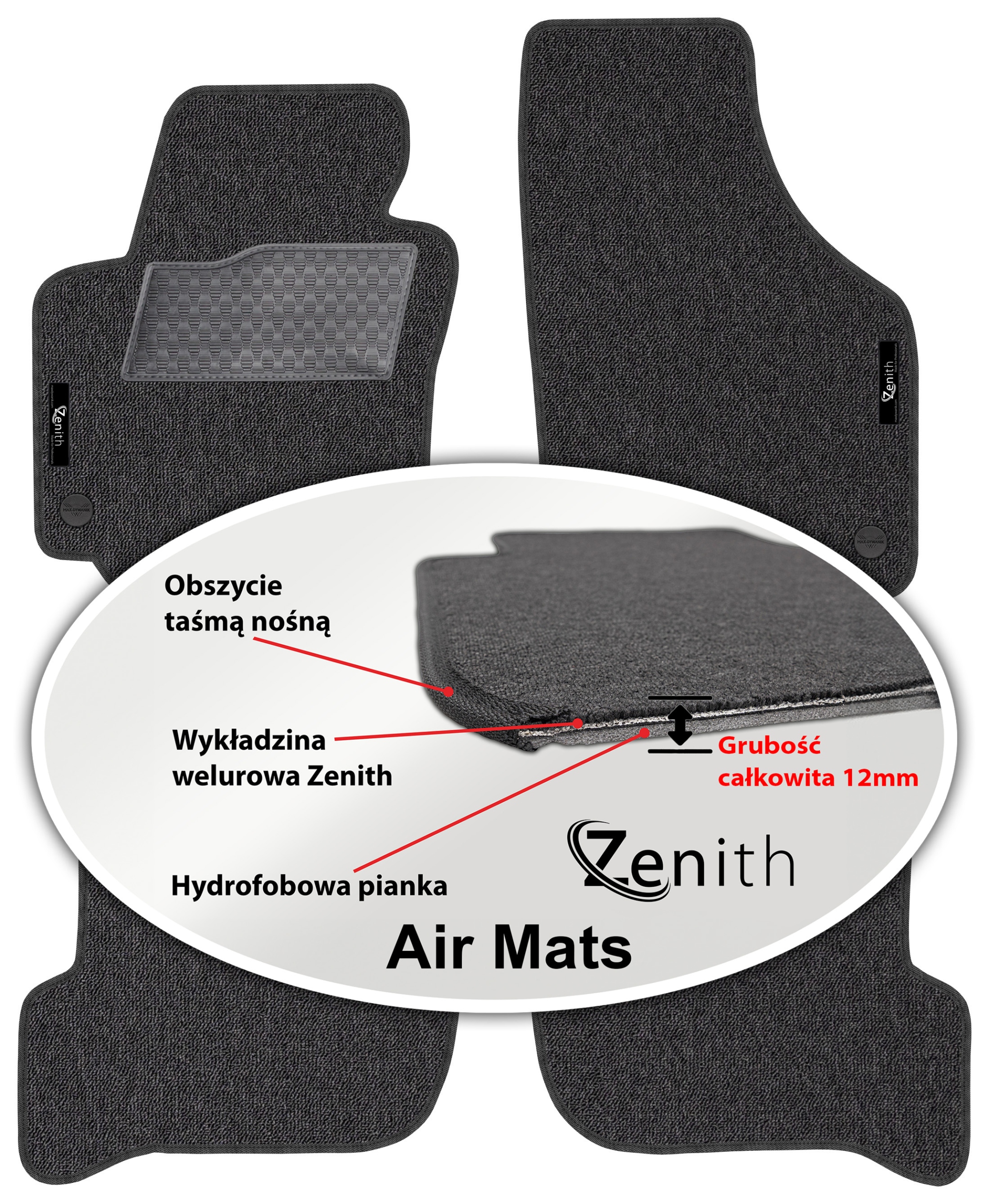Seat Leon II 2005-2008 Velúrové koberčeky do auta Zenith Air Mats