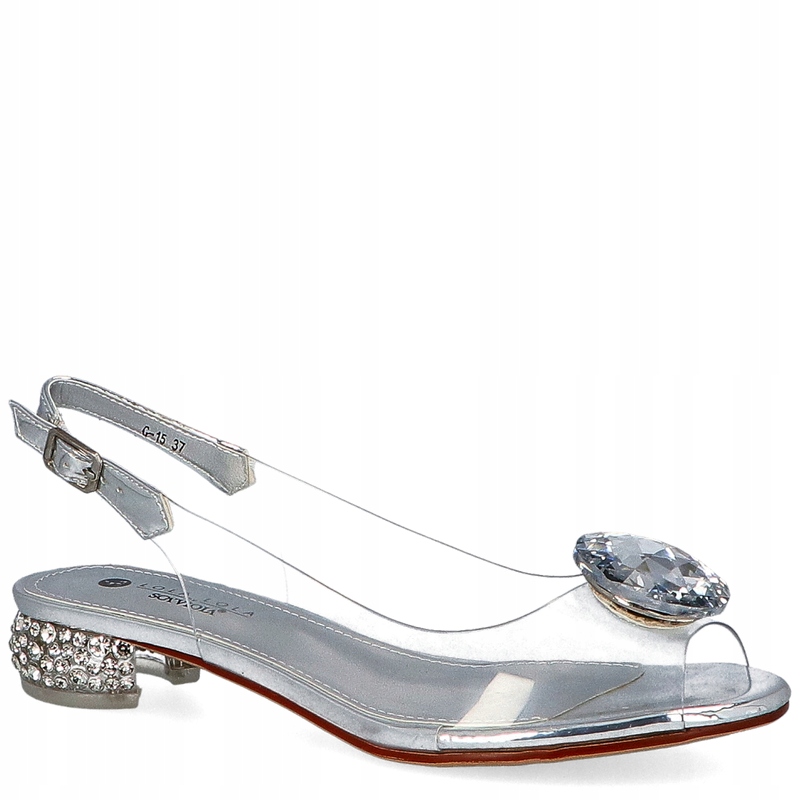 Ploché silikonové sandály Scaviola G-15 Stříbrné 36
